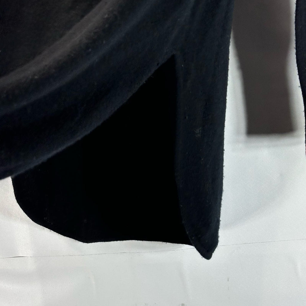 HALOGEN Women's Solid Black Wool/Cashmere Crewneck Round Split-Hem Sweater SZ2XS