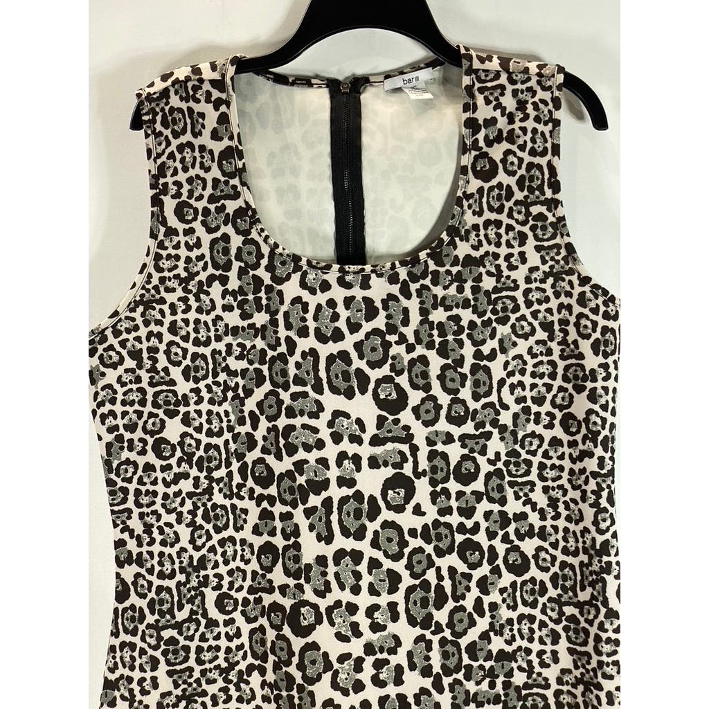 BAR III Women's Black/White Animal Print Scoop-Neck Sleeveless Dress SZ 2XL