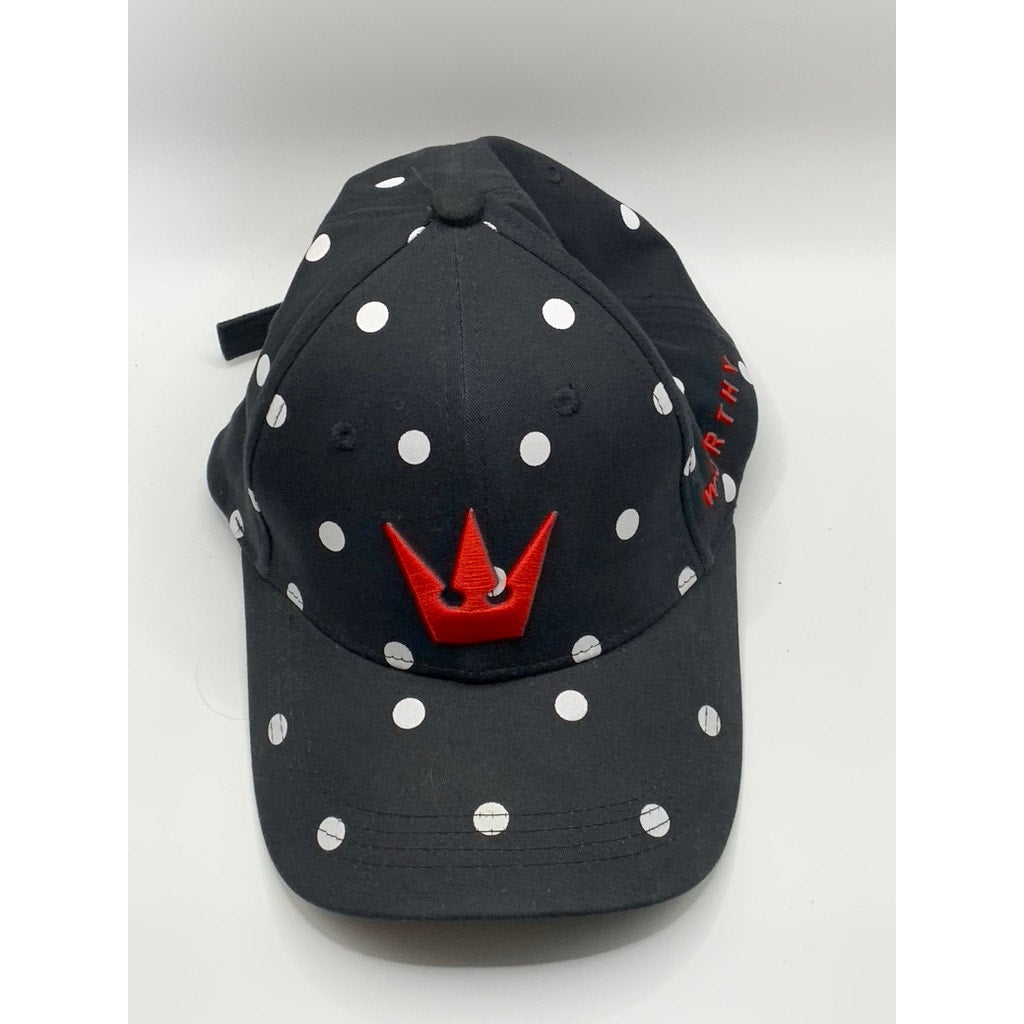 UNBRANDED Men's Black/White/Red Embroidered Logo Polka Dot Adjustable Hat OS