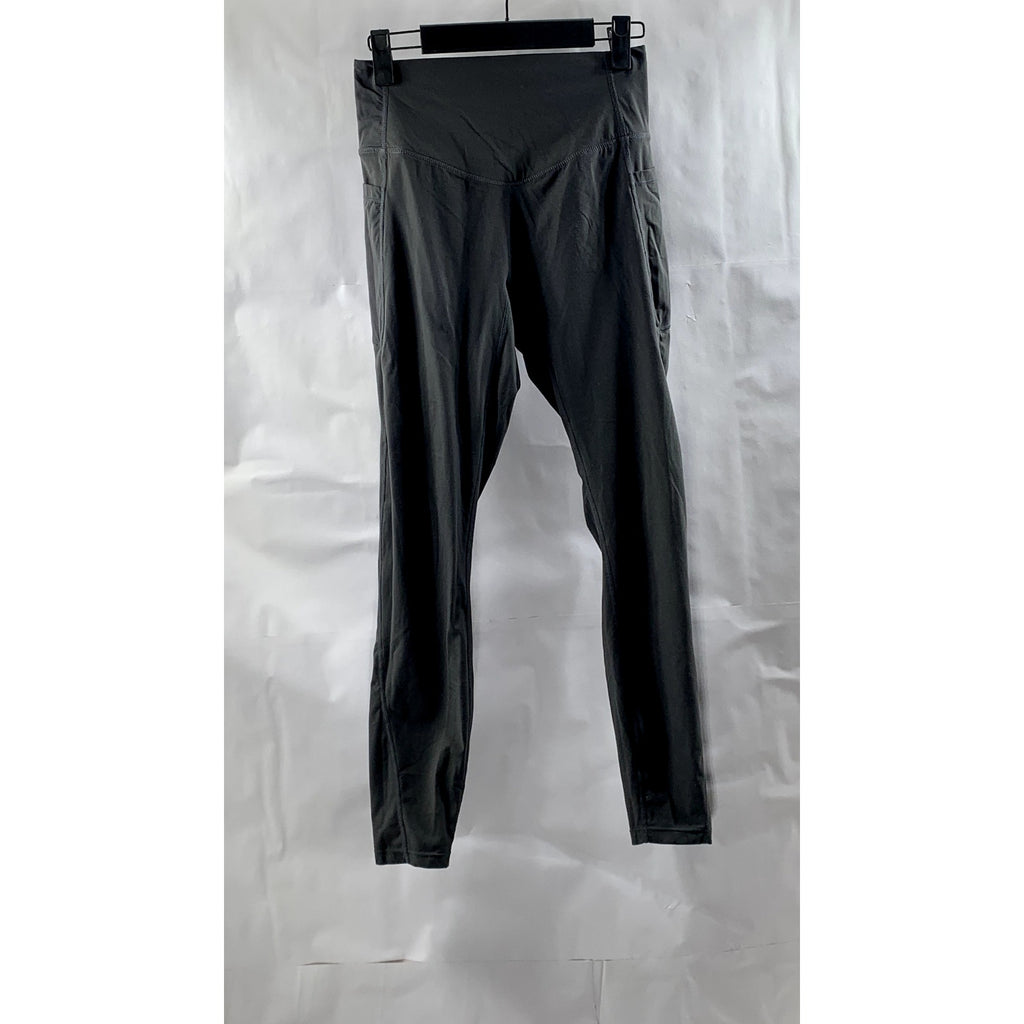 UNBRANDED Women's Gray Solid Side-Pocket High-Rise Pull-On Leggings SZ XS