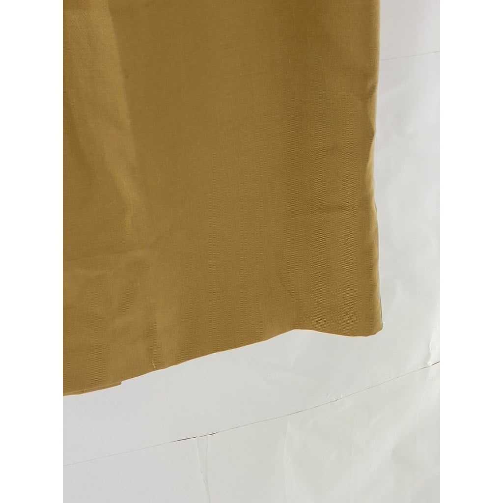 FINITY Women's Vintage Tan Wool Straight Back-Slit Midi Skirt SZ 6