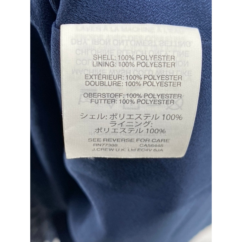 J.CREW MERCANTILE Women's Blue-White Printed Split-Neck Midi A-Line Dress SZ XXS