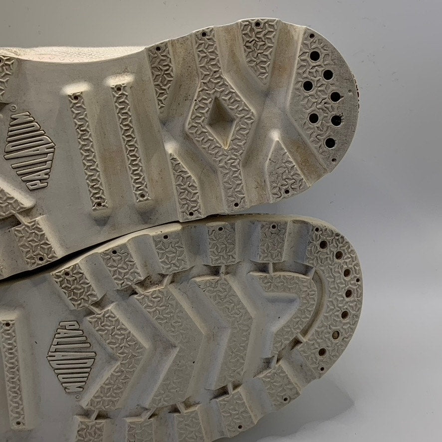 PALLADIUM Women's White Pampa Hi Lug-Sole Lace-Up Boot SZ 7