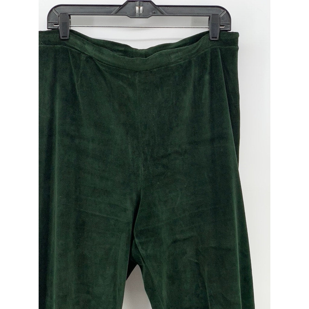 JONES WEAR Women's Dark Green Velour Sweatpants SZ L