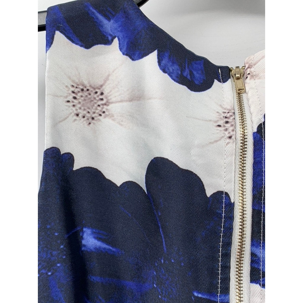 FOREVEVER 21 CONTEMPORARY Women's Blue-White Printed Fit & Flare Mini Dress SZ S