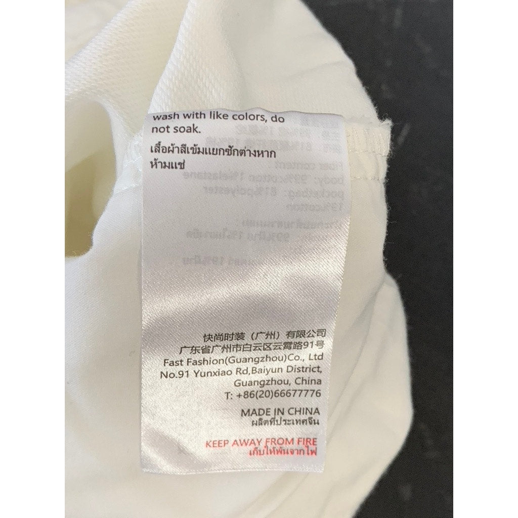 URBAN REVIVO Men's Cream Elasticized Waist Pull-On Relaxed-Fit Shorts SZ 4(S)