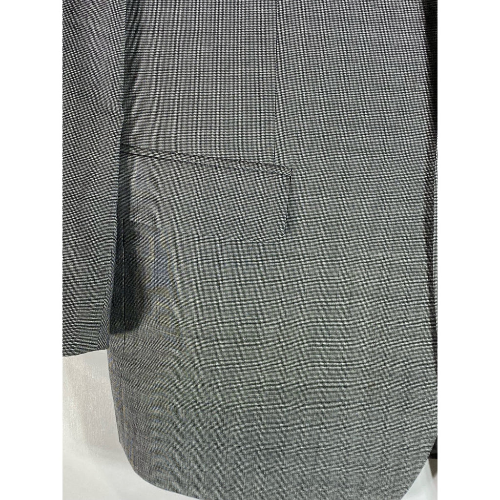 PRONTO UOMO Men's Charcoal Printed Wool Three-Button Notch Lapel Blazer SZ 44R