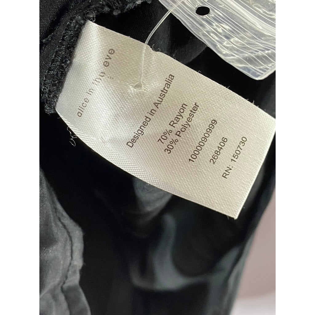 ALICE IN THE EVE Women’s Black Sienna Silky Button-Up Long Sleeve Top SZ XS