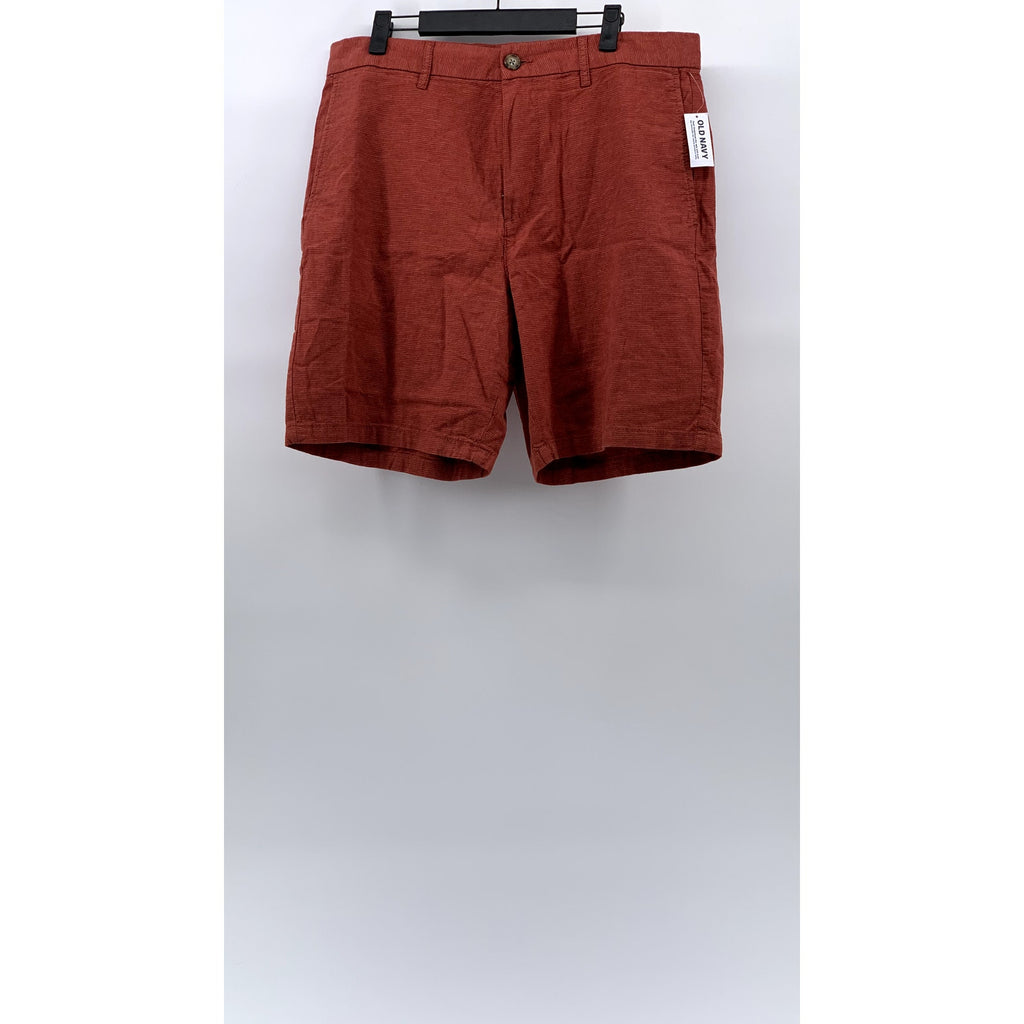 OLD NAVY Men's Amberglow Red 8" Rotation Linen-Blend Chino Shorts SZ 34