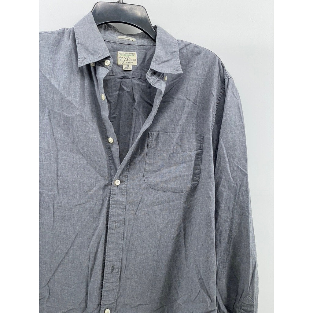 J.CREW Men's Gray Organic Cotton Slim-Fit Button-Up Long Sleeve Shirt SZ M