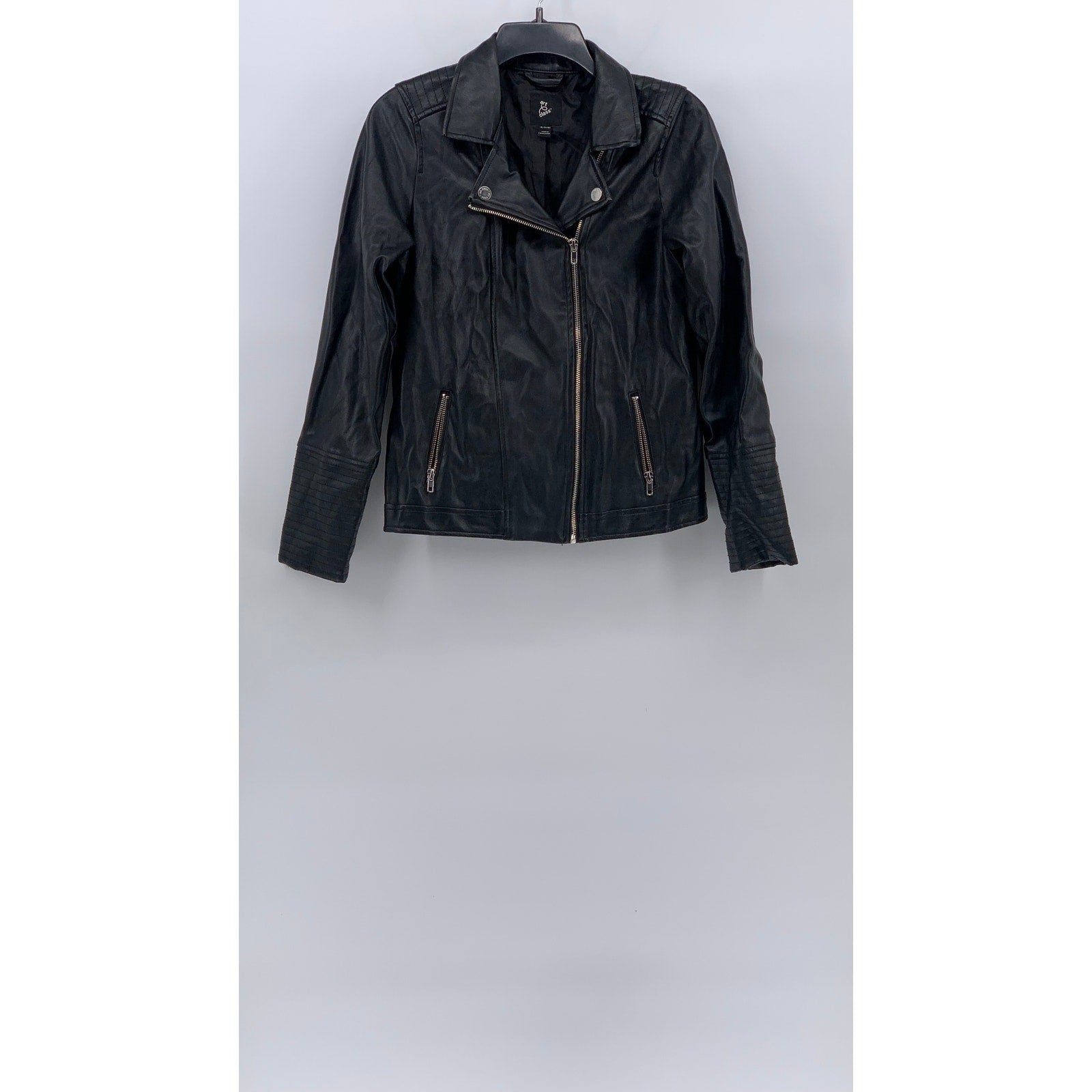 ART CLASS Girls’ Black Faux Leather Zip-Up Long Sleeve Moto Jacket SZ XL(14-16)