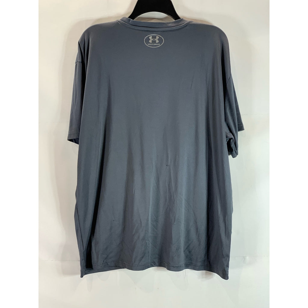 UNDER ARMOUR Men's Gray Crewneck Loose-Fit Short Sleeve Active T-Shirt SZ 2XL