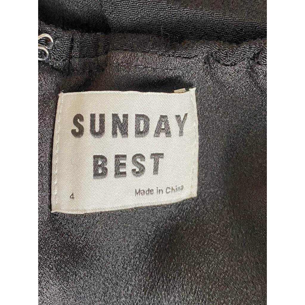 SUNDAY BEST Women's Black Solid Tatianna Side-Slit Mini Skirt SZ 4