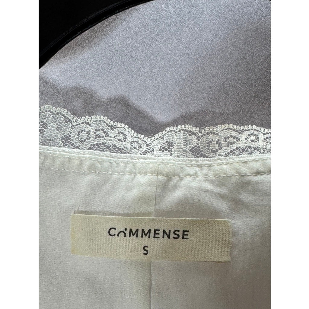 COMMENSE Women's White Fly Away Tied Lace-Trim V-Neck Sleeveless Tank top SZ S