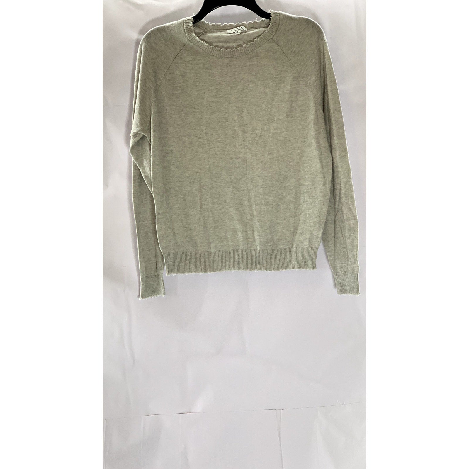 DIFFUSION By MINNIE ROSE Women's Gray Cotton/Cashmere Distressed Sweater SZ M