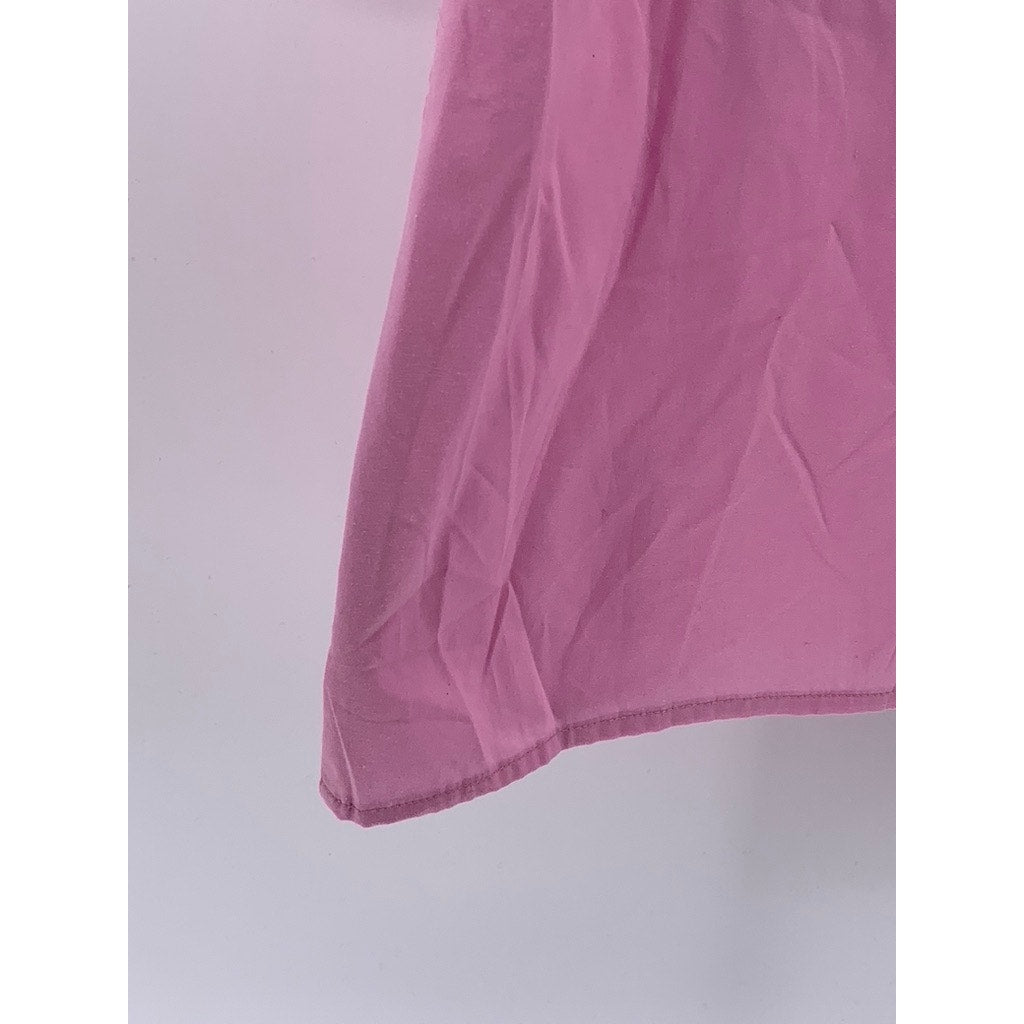 AMERICAN SWEETHEART Women's Vintage Bubblegum Pink Button-Up 3/4 Sleeve Top SZXL