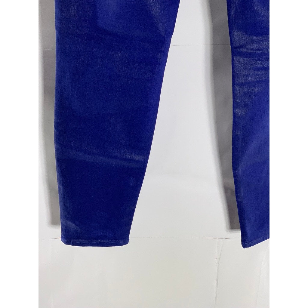 J BRAND Women's Coated Celeste Blue Alana High-Rise Cropped Skinny Pant SZ 30