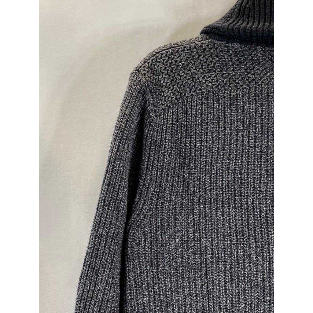 BANANA REPUBLIC Men's Charcoal/Black Cotton-Blend Shawl-Collar Cardigan SZ M