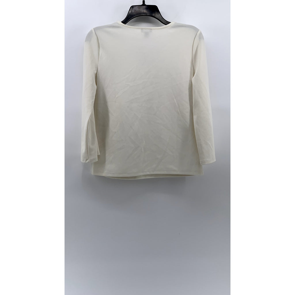 ANN TAYLOR FACTORY Women's Off-White Petite V-Neck Top SZ XSP