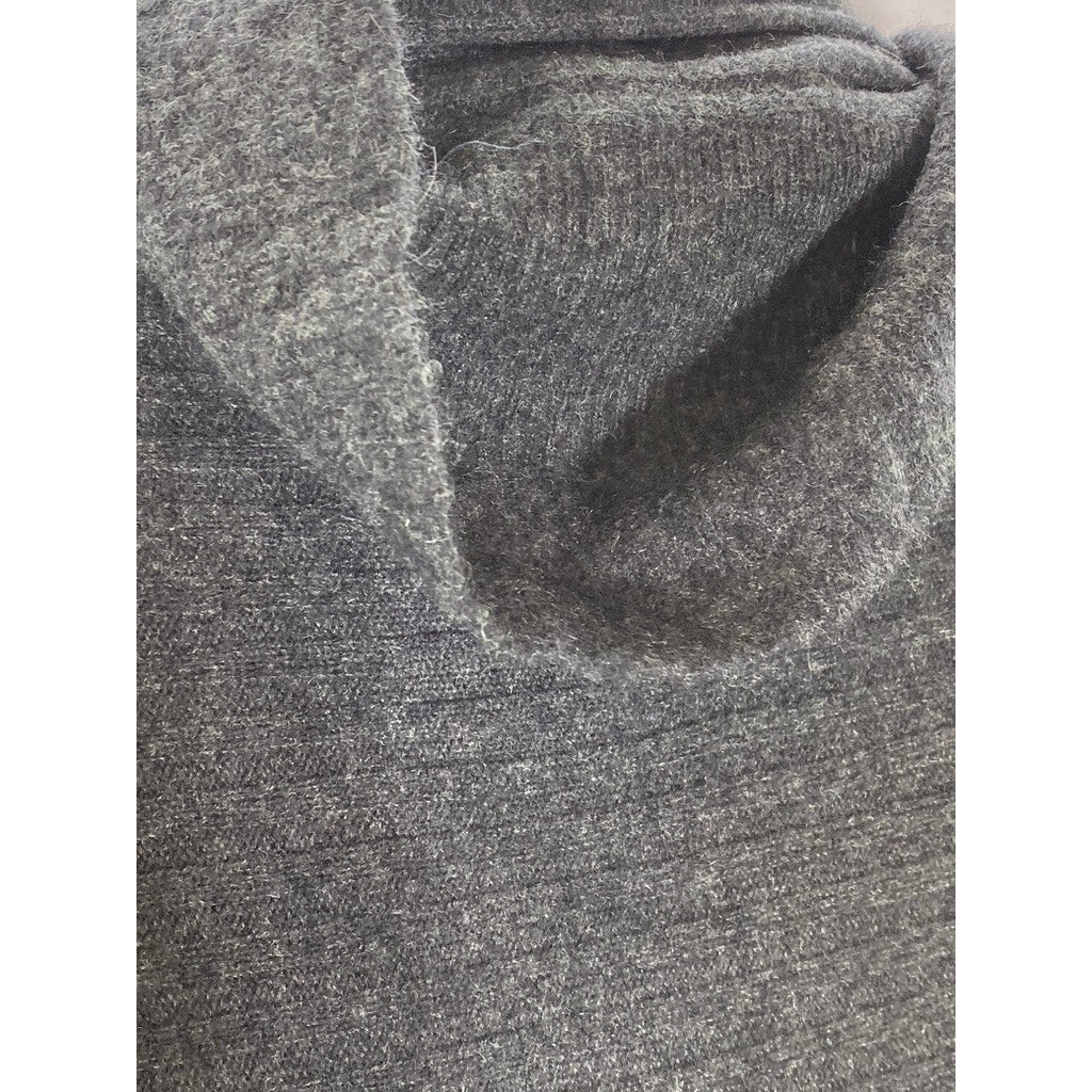 QI NEWYORK Women's Petite Dark Gray Drapey Open-Front Cashmere Cardigan SZ P/L