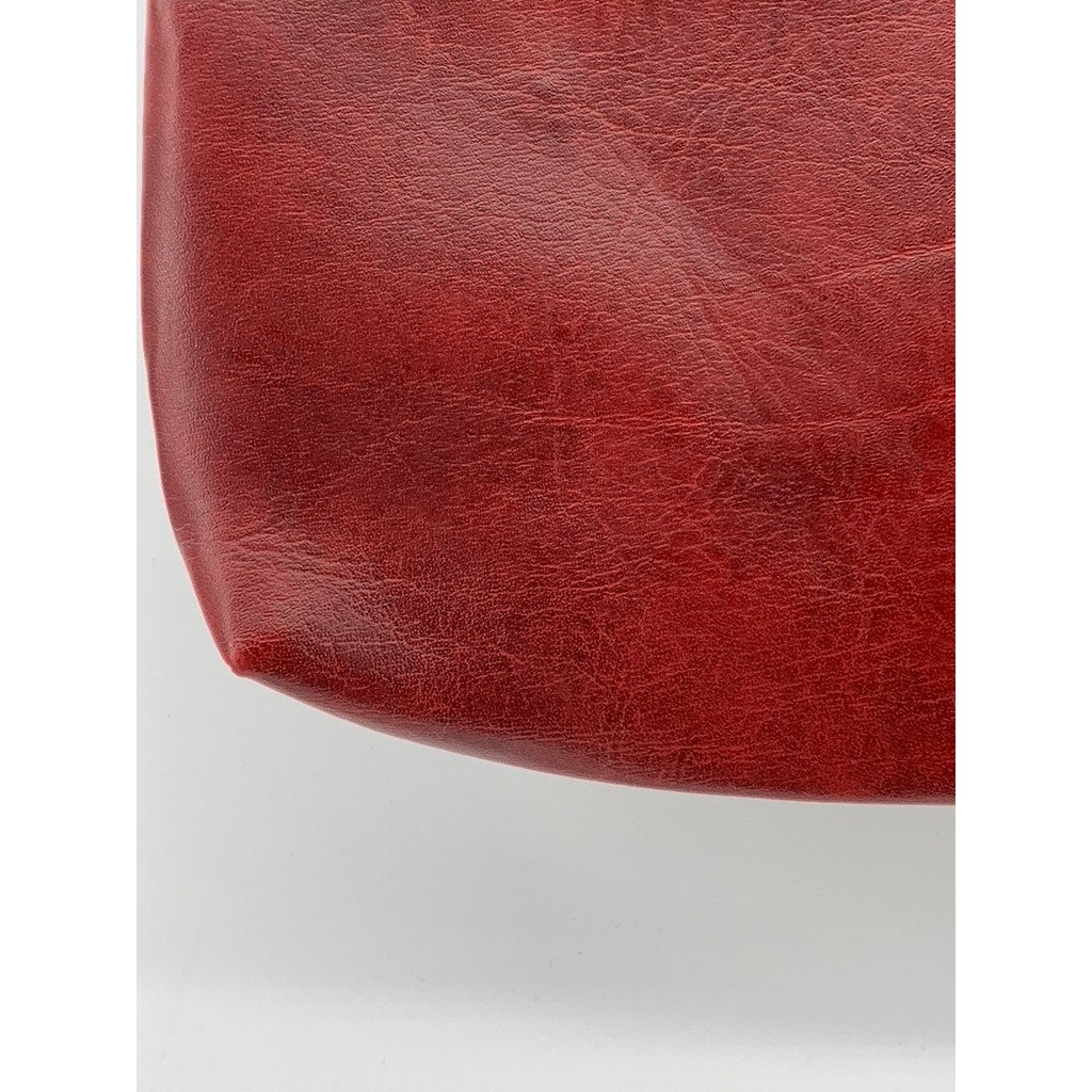 SCOVILL Women's Burgundy Leather Large Clutch Bag
