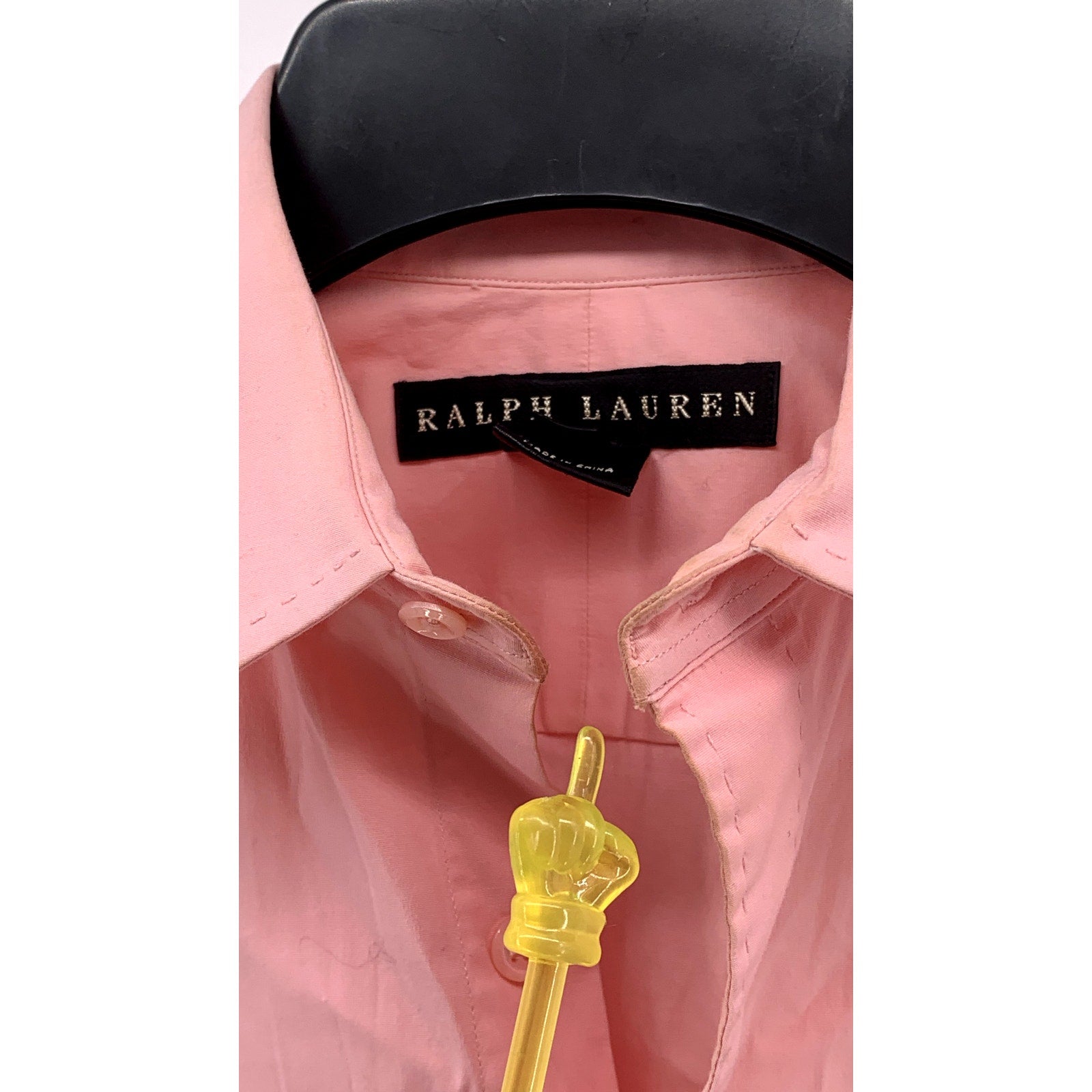 RALPH LAUREN Women's Vintage Pink Regular-Fit Button-Up Long Sleeve Top SZ 4