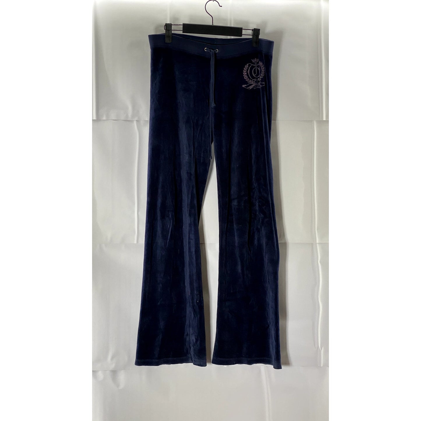 JUICY COUTURE Women's Vintage y2k Bootcut Flare Velour Navy Trackpant SZ S