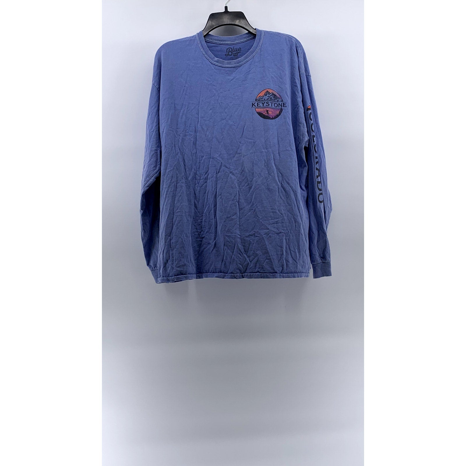BLUE 84 Men's Blue Colorado Keystone Crewneck Casual Long Sleeve T-Shirt SZ XL