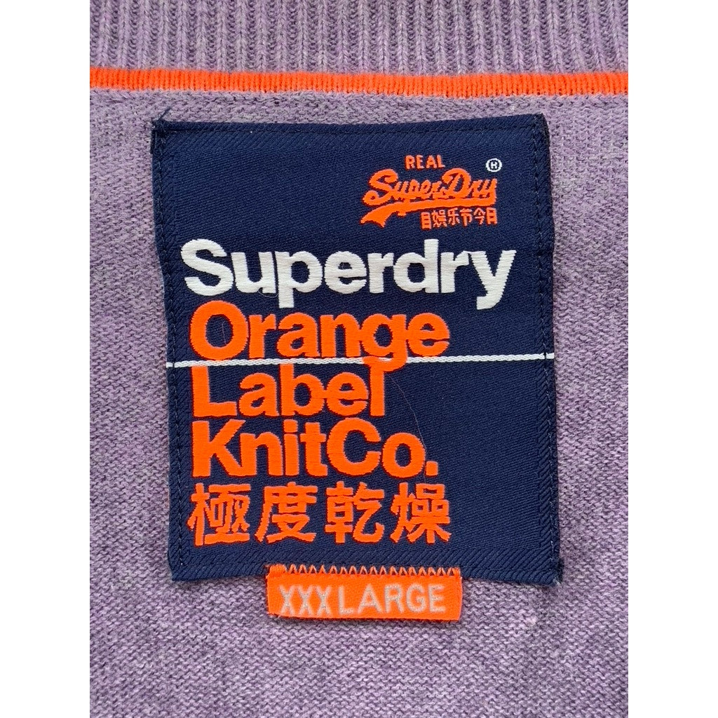 SUPERDRY Men's Orange Label Plum Knit Crewneck Sweater SZ 2XL
