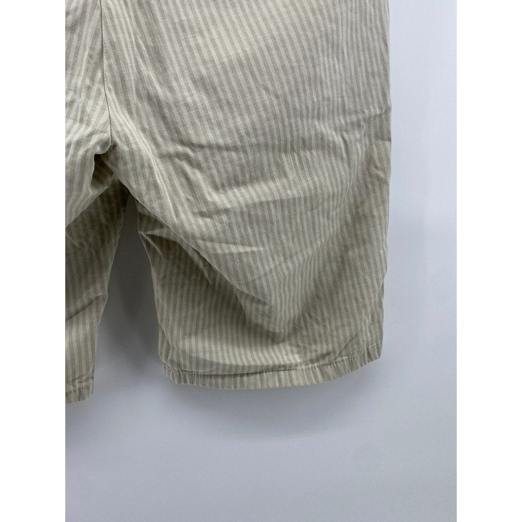 MEYER Men's Beige Pinstripe Modern-Fit B-Palma Chino Shorts SZ 32