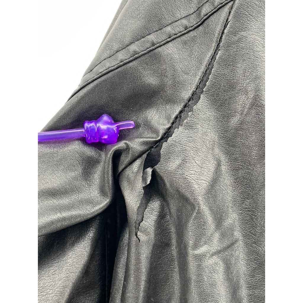NEW LOOK Women's Black Faux-Leather Zip-Up Moto Jacket SZ M