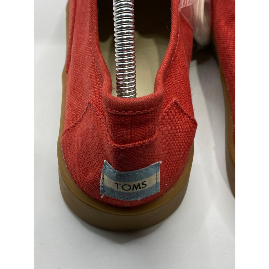 TOMS Men's Brick Red Canvas Cordones Lace-Up Round-Toe Sneakers SZ 9