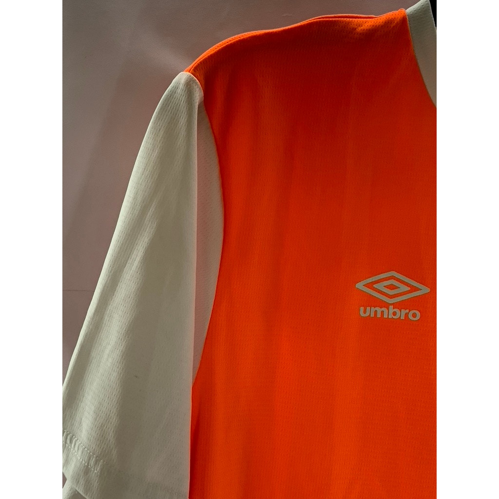 UMBRO Women's Orange/White Custom Crewneck NYC Soccer Short Sleeve Jersey SZ M