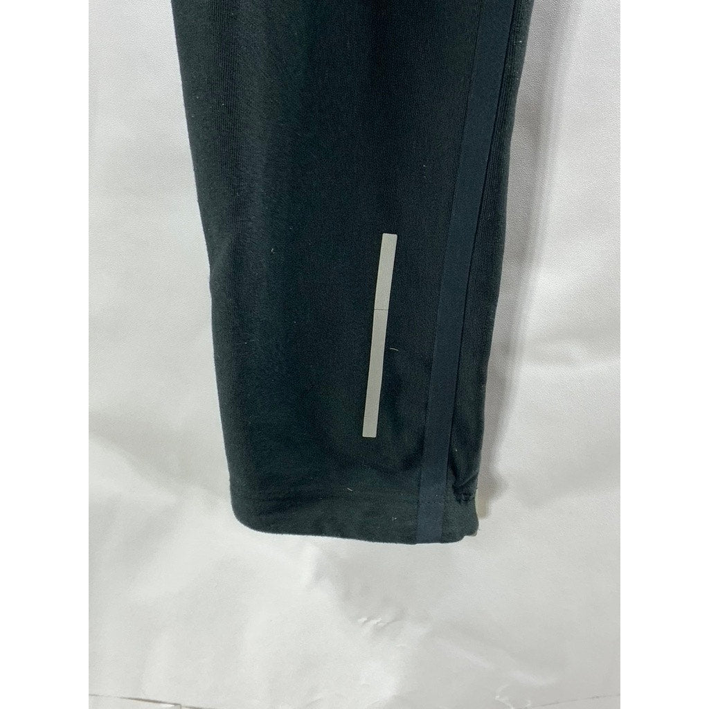 NIKE Women's Black Dri-Fit Reflective Zip-Ankle Inner Drawstring Leggings SZ S