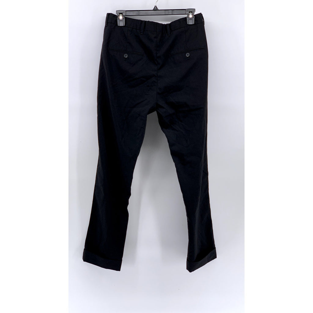ALLSAINTS Men's Black Wool-Blend Oakes Slim Cropped Cuffed Dress Pant SZ 32