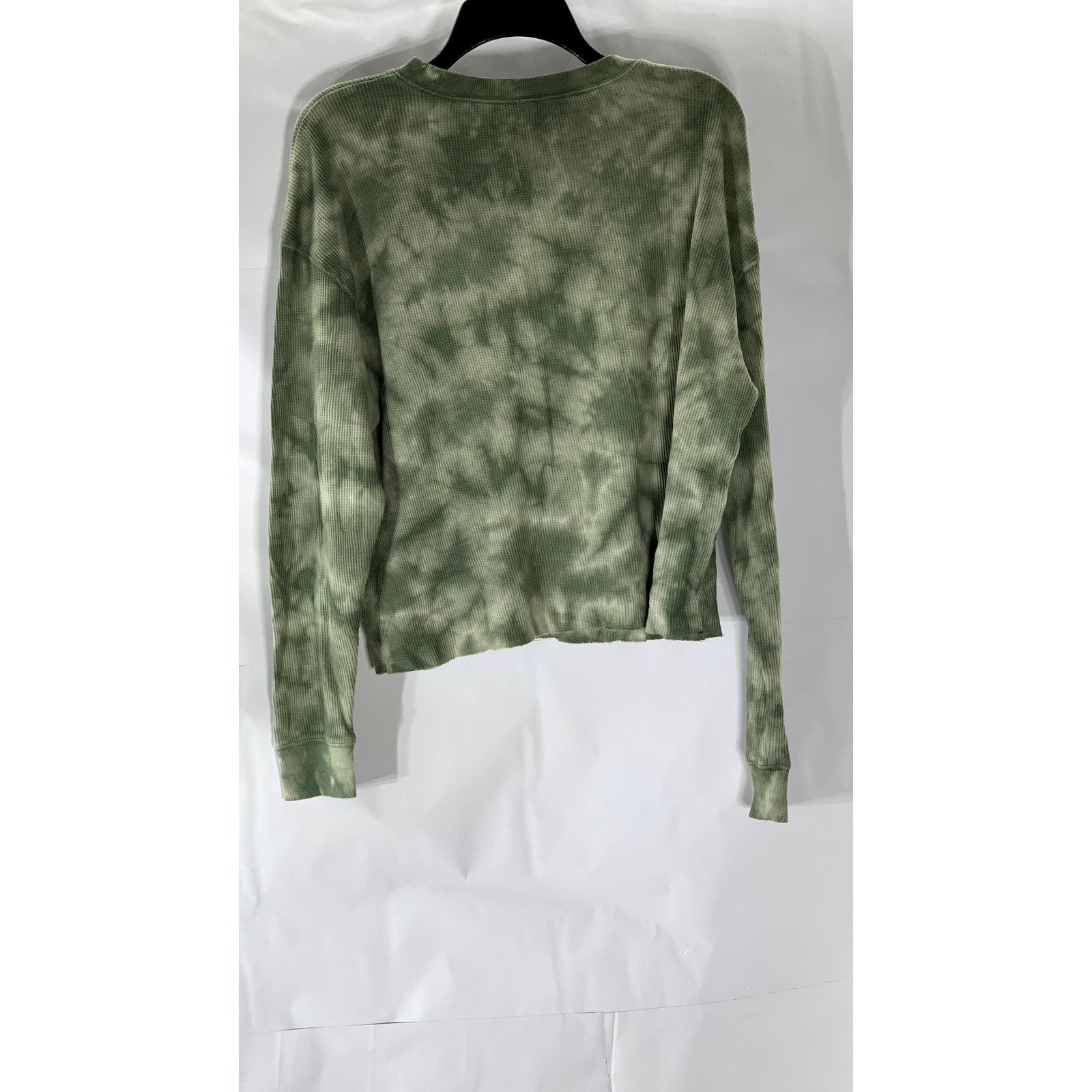 WILD FABLE Women's Green Tie-Dye Crewneck Long Sleeve Thermal Top SZ M