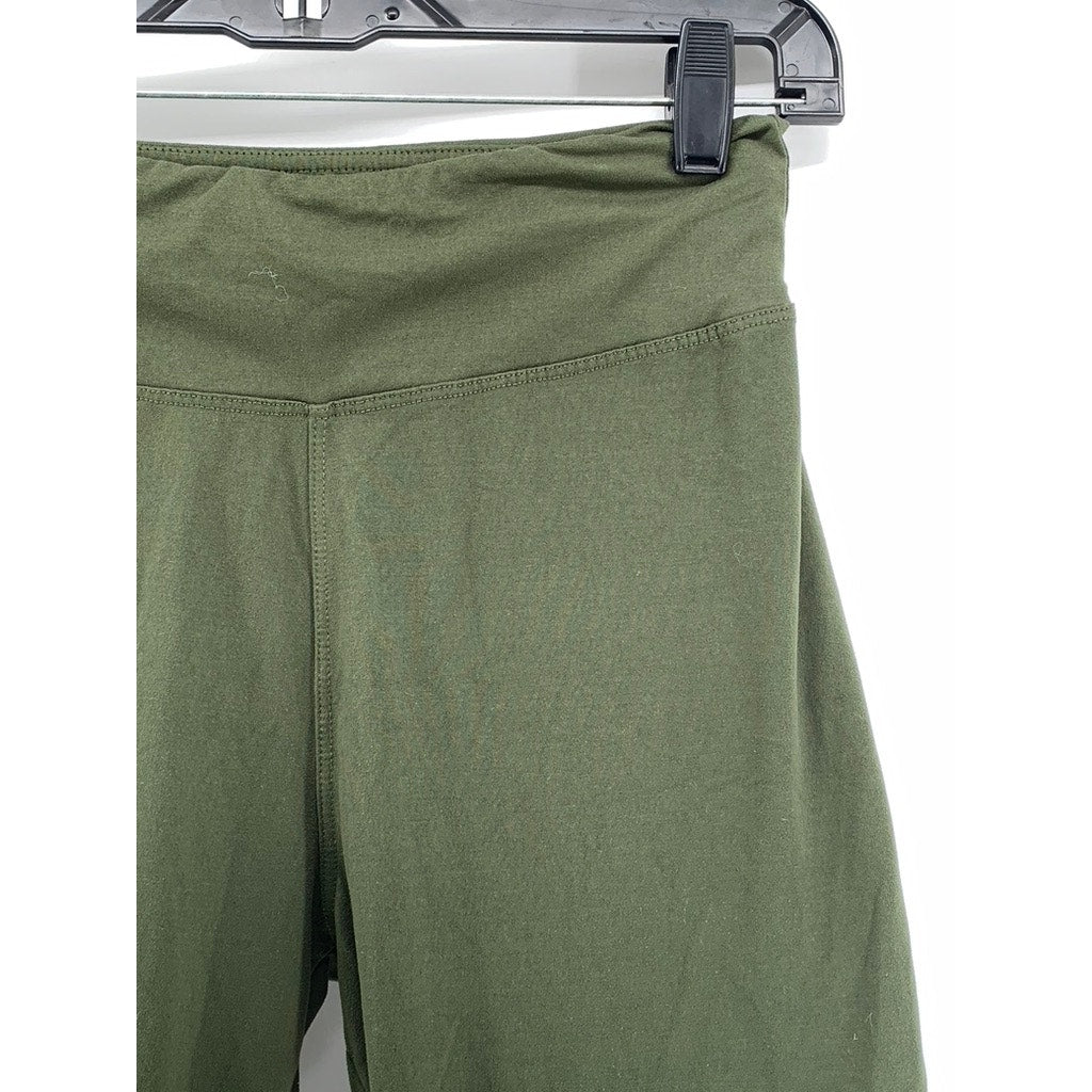 ALWAYS Women's Olive Green Solid Casual Biker Shorts SZ OS