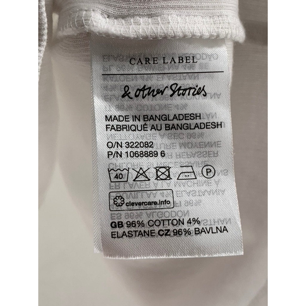 & OTHER STORIES Women's White Solid Crewneck Racerback Casual Tank Top SZ 0