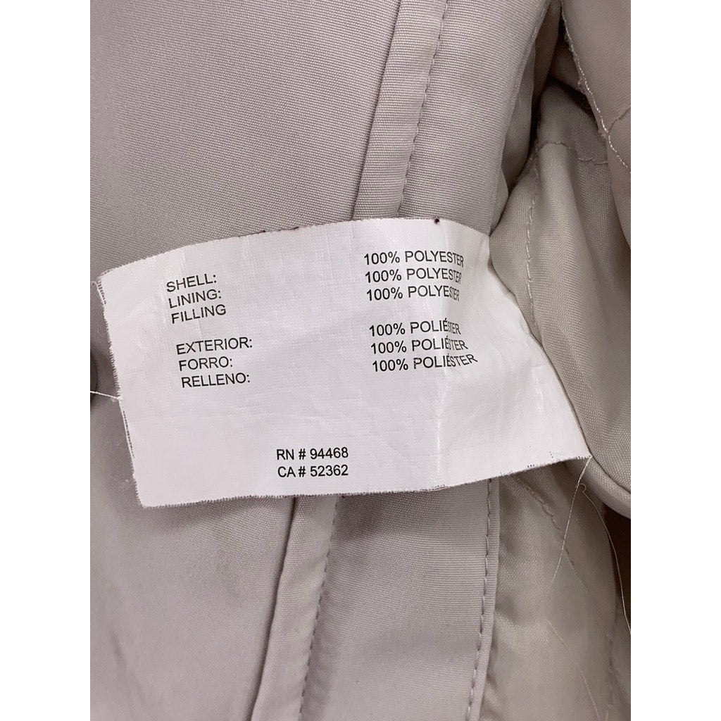 HFX Women's Beige Zip-Up Weather Resistant Polyester Jacket SZ S