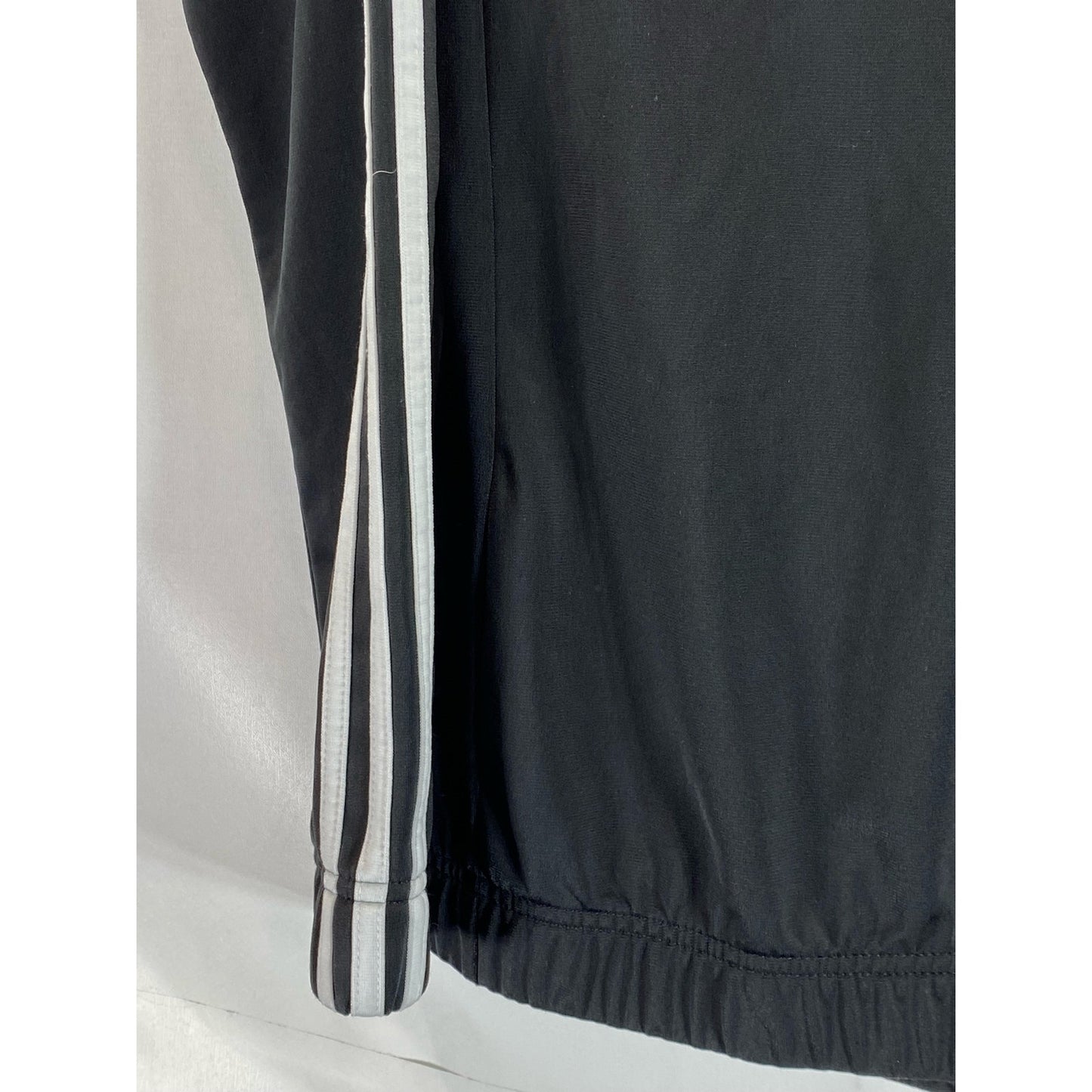 ADIDAS Women's Black/White 3-Stripe Designed to Move Track Jacket SZ L