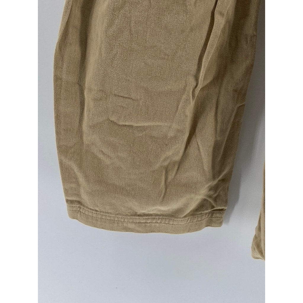 COLD GOLD Women's Tan Straight-Leg Pull-On Relaxed Fit Pant SZ M
