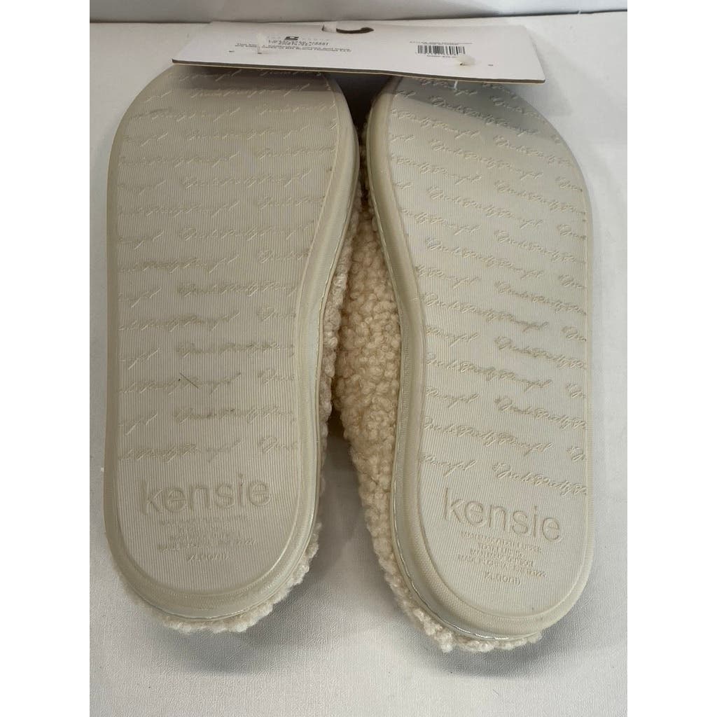 KENISE Women's Ivory Comfy Critter Faux-Fur Memory Foam Clog Slipper SZXL(10/11)