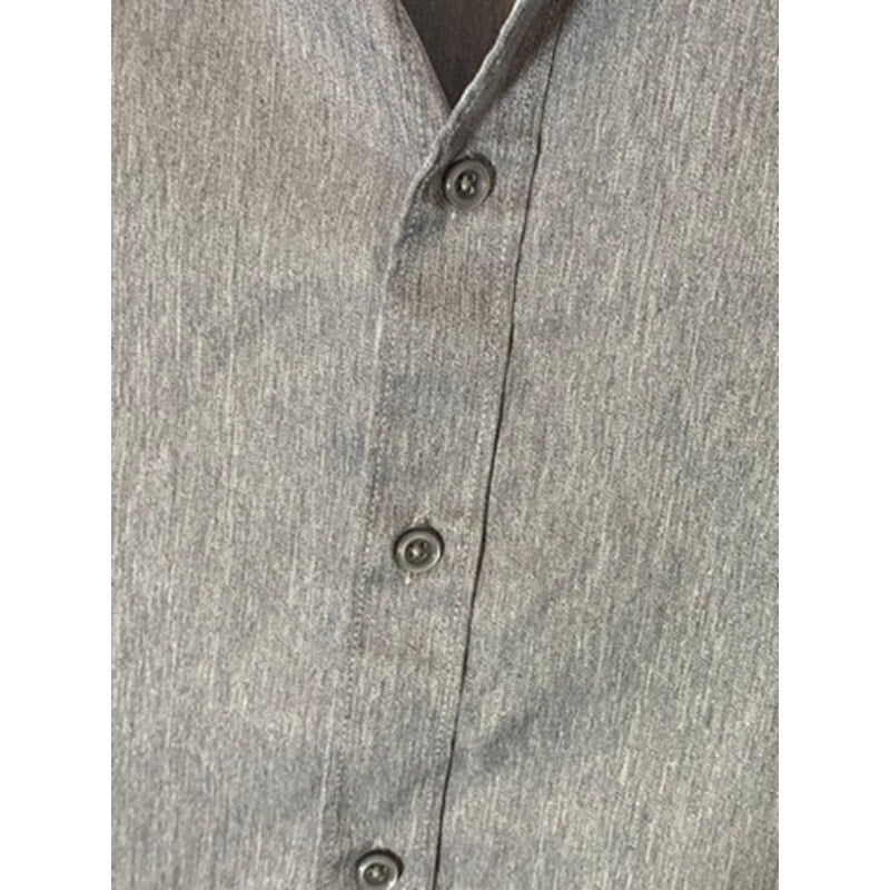 ELLE HOMME Men's Grey Slim-Fit Button-Up Long Sleeve Shirt SZ S