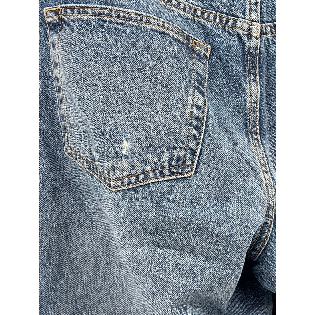 LUCKY BRAND Women's Medium Blue Distressed Slim-Leg Regular-Fit Jeans SZ 6/28