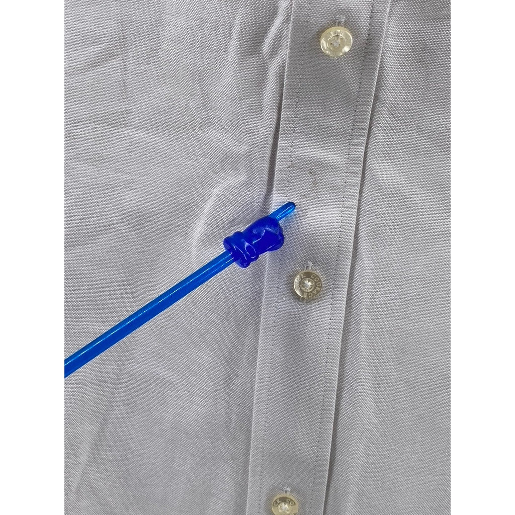 TEDDY STRATFORD Men's Light Gray Regular-Fit Button-Up Shirt SZ 3(M/L)