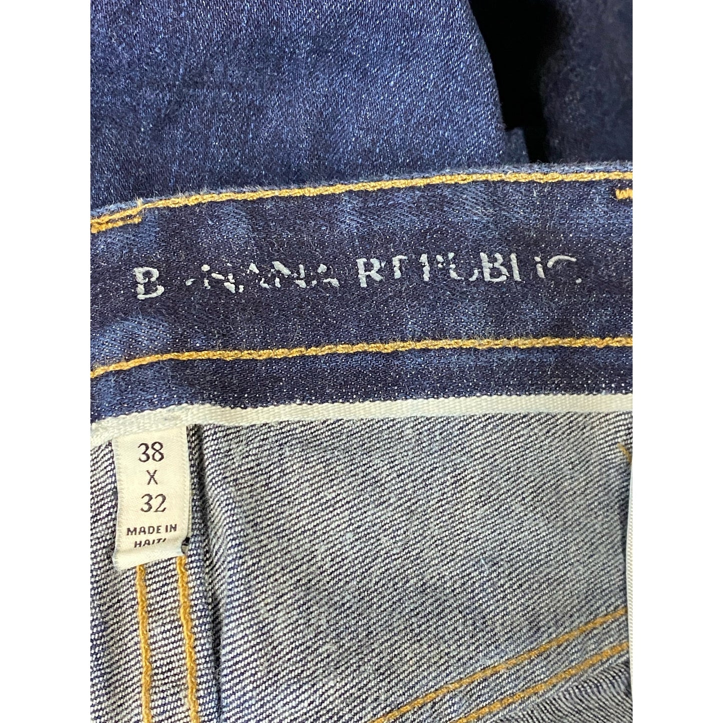 BANANA REPULIC Men's Dark Blue Cone Denim Trooper-Fit Button-Fly Jeans SZ 38x32