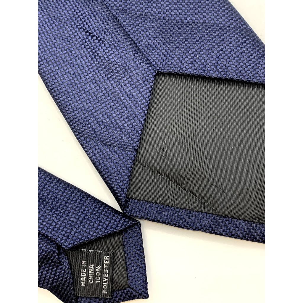 JOHN HENRY Men's Navy Blue Birds Eye Solid Tie OS