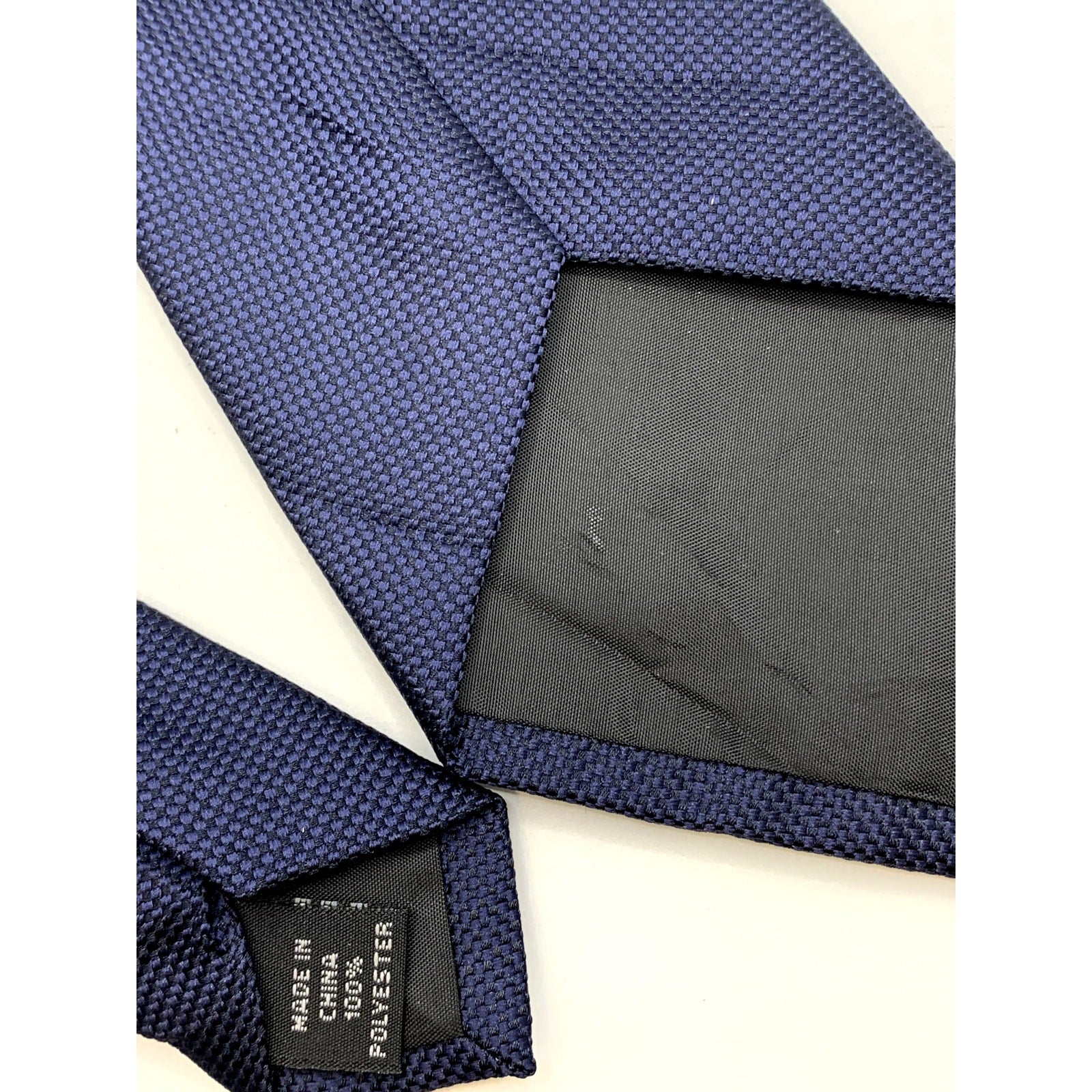 JOHN HENRY Men's Navy Blue Birds Eye Solid Tie OS