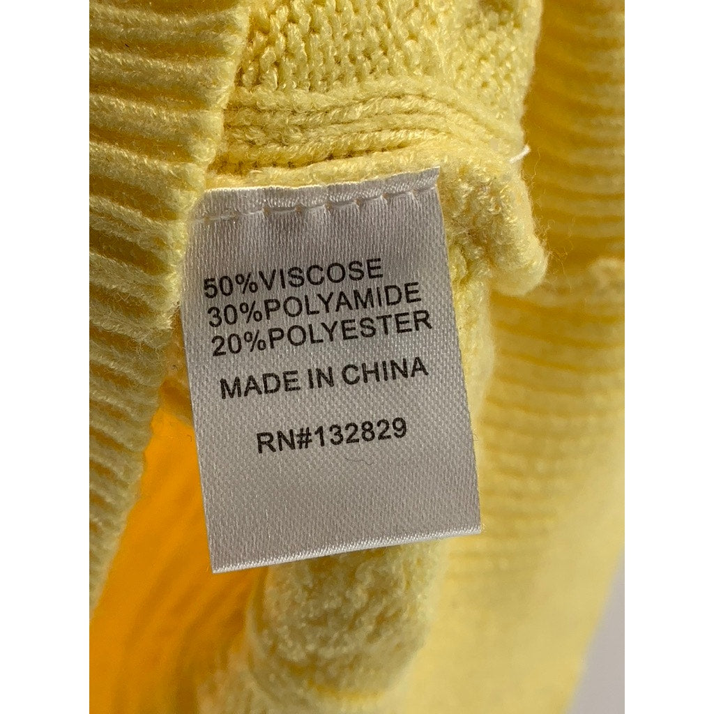 MORE TO COME Women's Yellow Cable Knit V-Neck Vest SZ S