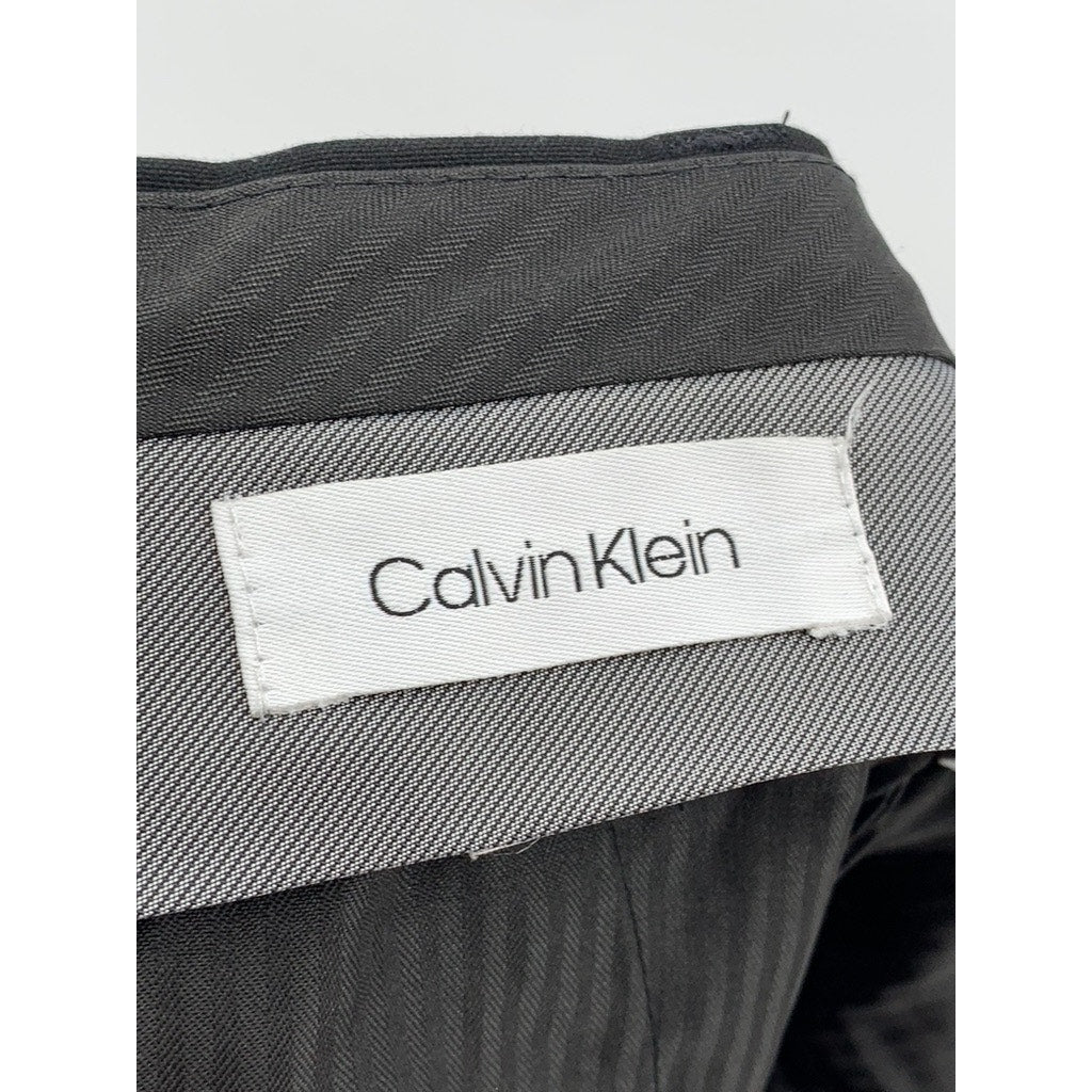 CALVIN KLEIN Men's Black Solid Straight-Leg Flat Front Regular-Fit Pants SZ38X30